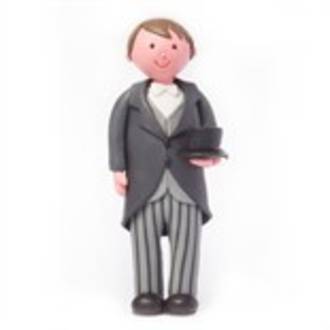 Claydough Groom (Brunette) Top Hat & Tail, 120mm