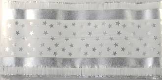Star Pattern Band 7m x 76mm wide Silver on White
