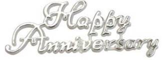 Happy Anniversary - Silver (11 x 4cm)