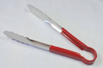 23cm Stainless Steel Tong, Red Handle