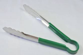 23cm Stainless Steel Tong, Green Handle