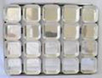 Palletized Pie Tins, (20) Square 108x27mm, Tray size 600x460mm