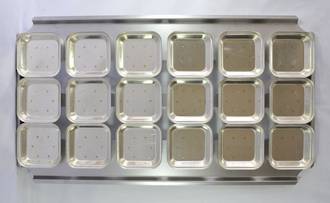 Palletized Pie Tins, (18) Square tins 108x27mm, Tray size 720x405mm