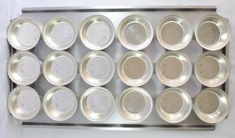 Palletized Pie Tins, (18) Round 113x29mm, Tray size 720x405mm