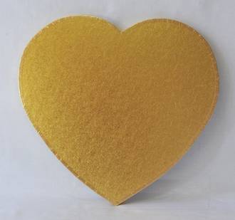 Polystyrene Cake Board, Heart, Gold Covered, 18" (450mm)