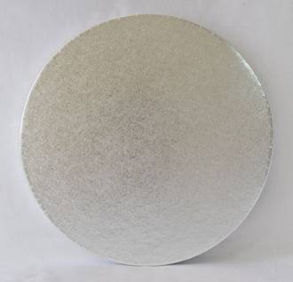 Polystyrene Cake Board, Round, Silver Covered, 12" (300mm)