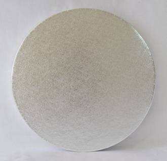 Polystyrene Cake Board, Round, Silver Covered, 16" (400mm)