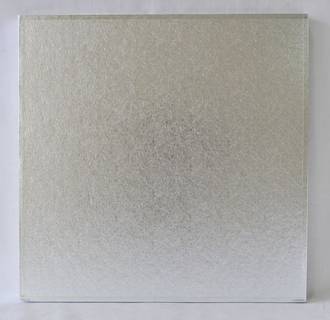 Polystyrene Cake Board, Square, Silver Covered, 9" (225mm)
