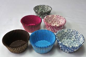 Large Muffin Paper Cases Multi-Coloured High Tea 55x36mm (500)