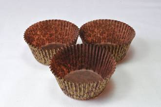 Texas Muffin Paper Cases High Tea Brown/Gold 66x42mm (500)