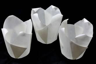White Folded Cups 175x60mm (200) - Narrow Fold