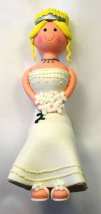 Claydough Seated Bride Blonde Hair, 120mm