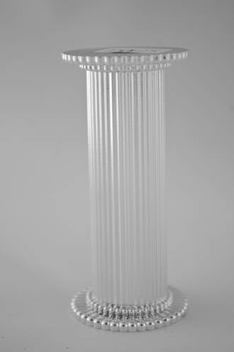 Round Fine Fluted Silver Pillar 75mm