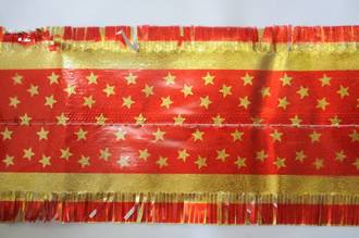 Star Pattern Band 7m x 76mm wide Gold on Red