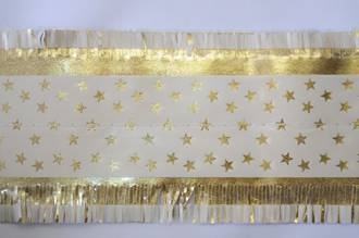 Star Pattern Band 7m x 76mm wide  Gold on White