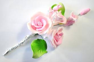 Icing Tea Rose Spray, Pink 120mm, (Box of 3)