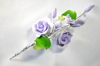 Icing Tea Rose spray, lavender 120mm, (Box of 3)