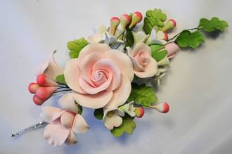 Icing Pink Tea Rose Large Spray, 160mm