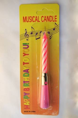 Candle Musical Pink Happy Birthday (110mm)