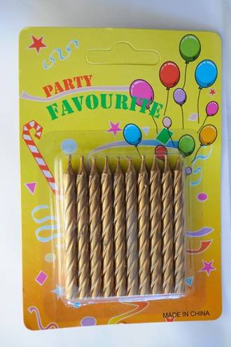 Candle Spiral Gold 60mm (10)