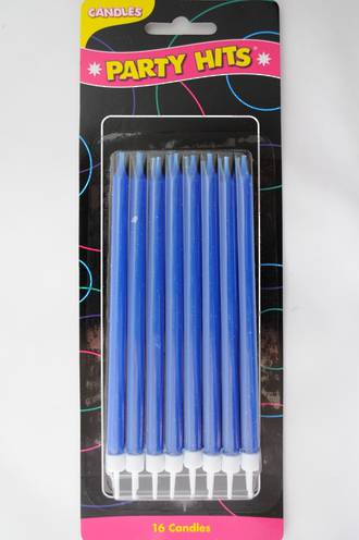 Candle with Holder Taper Blue 130mm (16)