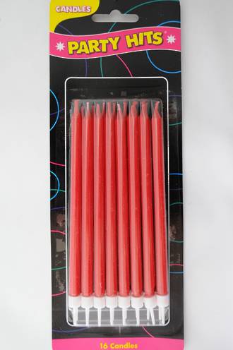 Candle with Holder Taper Red 130mm (16)