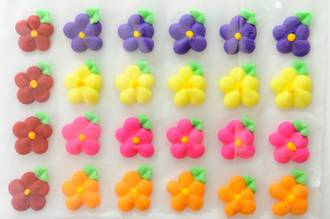 Icing Drop Flowers with leaf 19mm (Packet of 24) - SOLD OUT