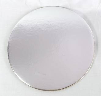 405mm or 16" Round 4mm Cake Card Silver