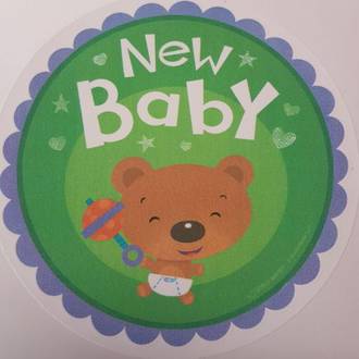 Welcome Baby Edible Icing Image round 16cm