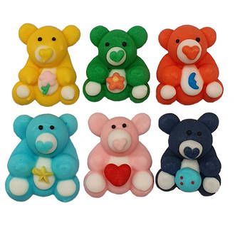 Icing Teddy Bears, 25mm - 128 per box (21 sets of 6).