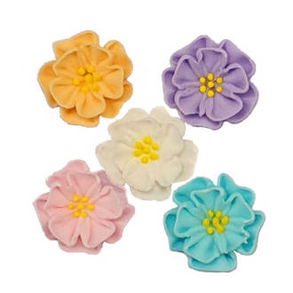Dainty 2D Icing Flowers, Assorted, 20mm (Box of 60)