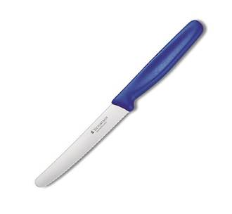 Tomato Knife, Blue Nylon Handle (11cm Serrated Blade)
