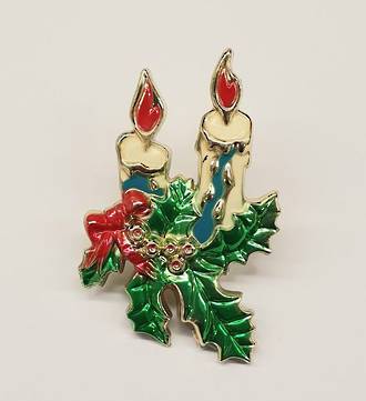 Metallised Christmas Candle 63mm