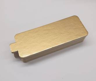 Cake Card 2mm Oblong with Tab 115 x 45 x 2mm Gold (100 Bundle)