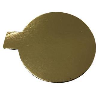 Cake Card 2mm Round with Tab 85mm Gold (100 Bundle)