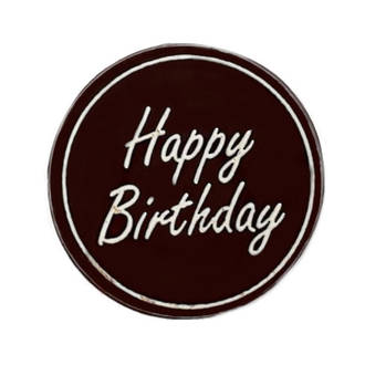 Chocolate Dark - "Happy Birthday" Round 75mm (50PK)