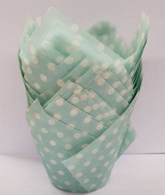 Pastel Blue Polkadot Folded Cups 175x60mm (200)