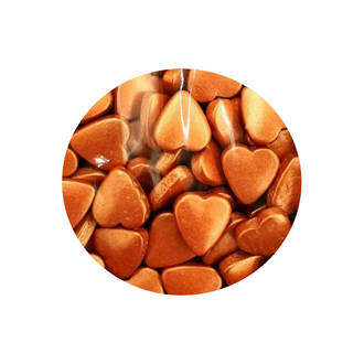 Tablet Hearts Metallic Copper 10mm (1kg bag)