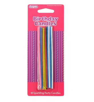 Candles Sparkling Multi Coloured (18)