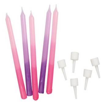 Candles Ombre Pink/Purple 100mm (12)