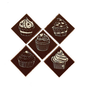 Chocolate Dark Cupcake Square - 25mm (150PK)