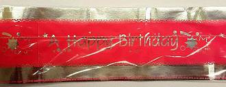 Cake Band Happy Birthday Pink/Silver 63mm (7m) - SOLD OUT