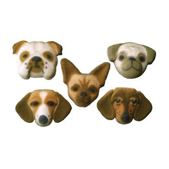 Small Dog Assortment Dec-on Sugar Decorations 40mm (70) - SOLD OUT
