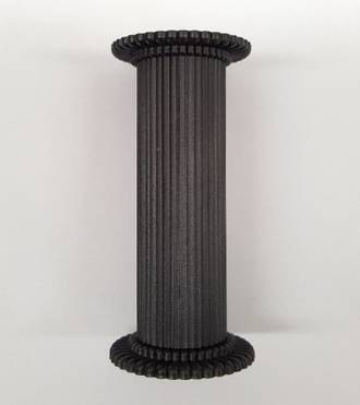 Round Fine Fluted Black (Matt) Pillar 75mm