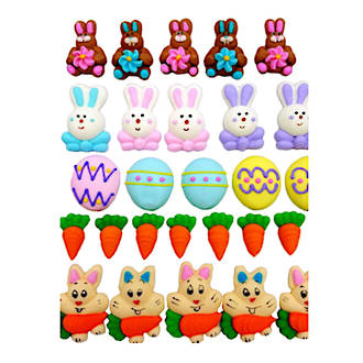 Easter Collection, Assorted 2D Icing Items (45)