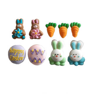 Easter Collection, Assorted 2D Icing Items (Retail Box of 9)