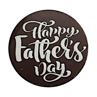 Chocolate Dark - Happy Fathers Day  - Round 50mm (30PK)