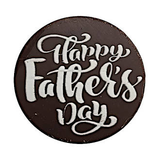Chocolate Dark Happy Fathers Day Round - 50mm (30PK)