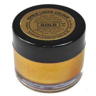 Sugarflair Edible Liquid Paint Gold-8 grams