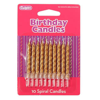 Candle Twist Gold  (10)